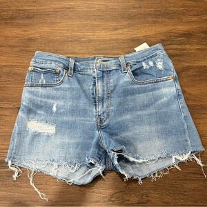 Levi's Blue Distressed Jean Shorts